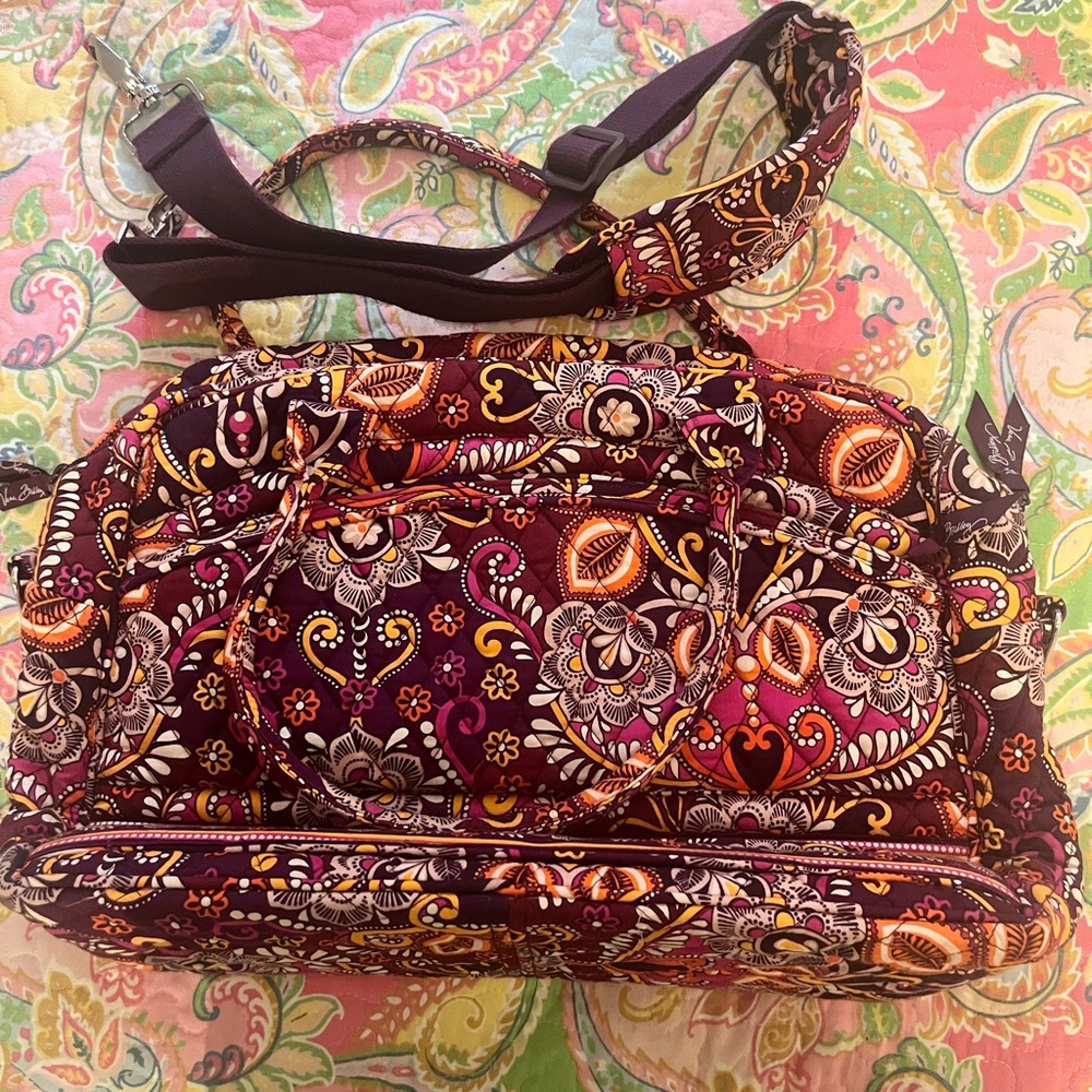 Vera Bradley Stylish Purple and Orange Laptop Bag